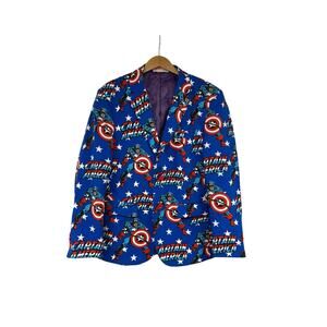OppoSuits Men's Marvel Captain America Licensed Suit Jacket Men’s US 42